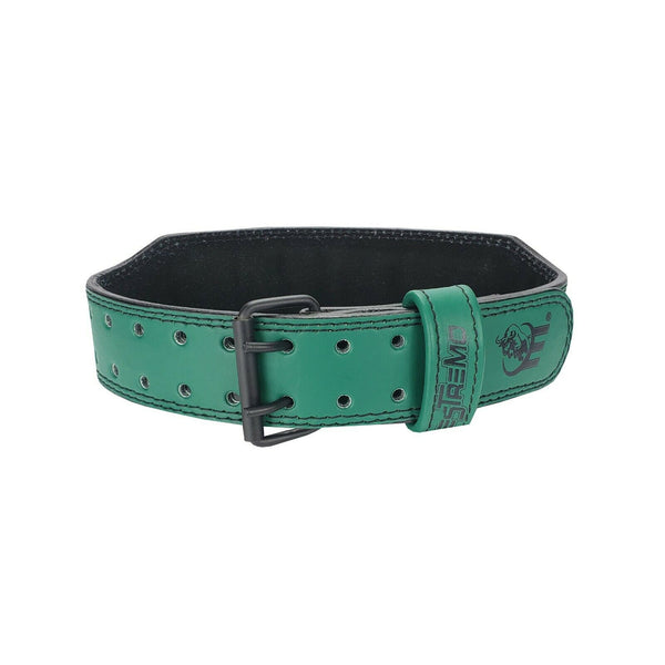 Genuine Leather Weightlifting Belt 4 Wide, Green - Estremo Fitness