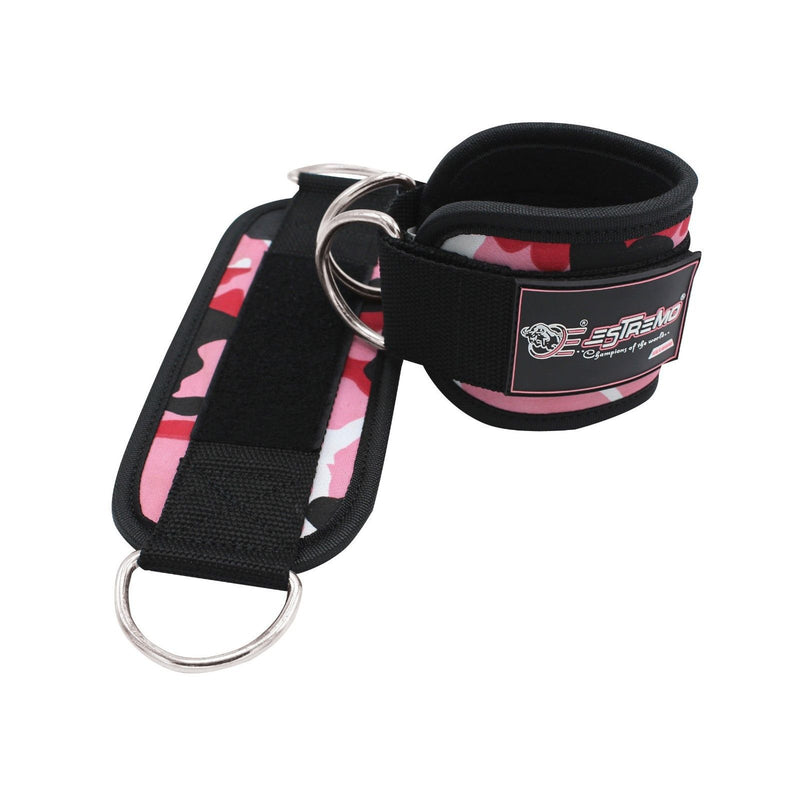 Ankle Straps for Cable Machine - Pink Camouflage - Estremo Fitness