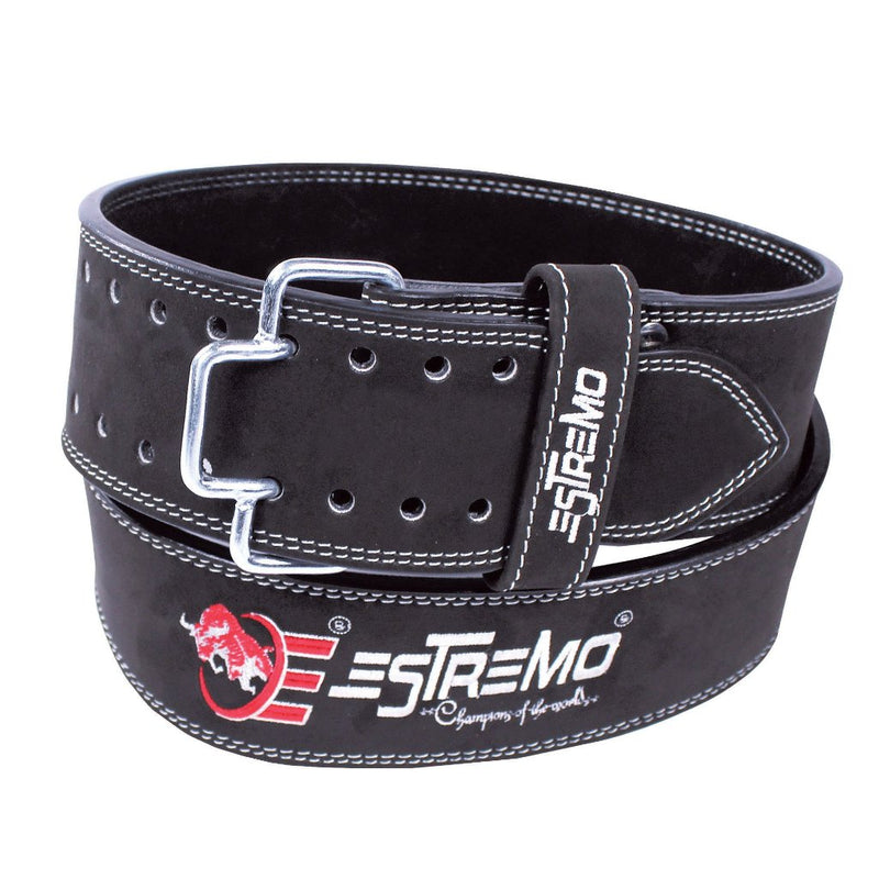 Genuine Leather Power Lifting Belt 4" Wide - Black - Estremo Fitness