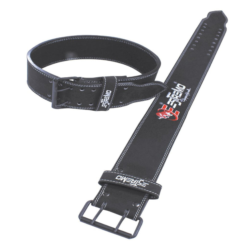 Genuine Leather Power Lifting Belt 4" Wide - Black - Estremo Fitness