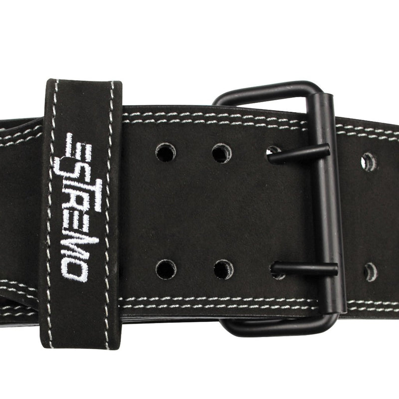 Genuine Leather Power Lifting Belt 4" Wide - Black - Estremo Fitness