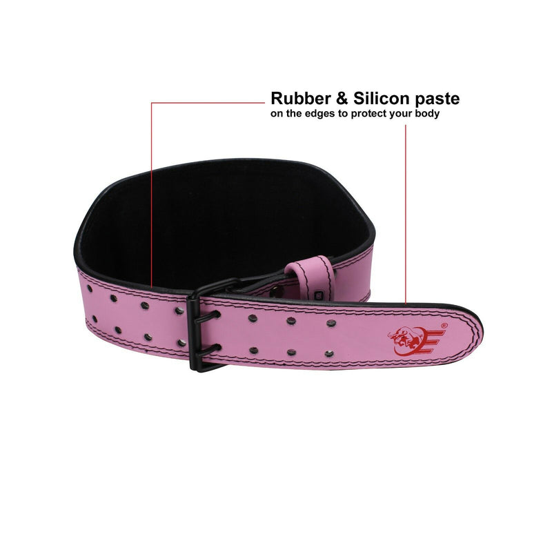 Genuine Leather Weightlifting Belt 6" Wide - Pink - Estremo Fitness