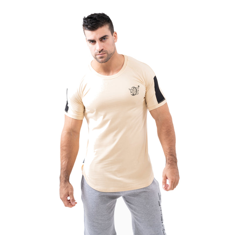 Estremo Fitness Flex-Knit Crew Neck Tees - Beige - Estremo Fitness