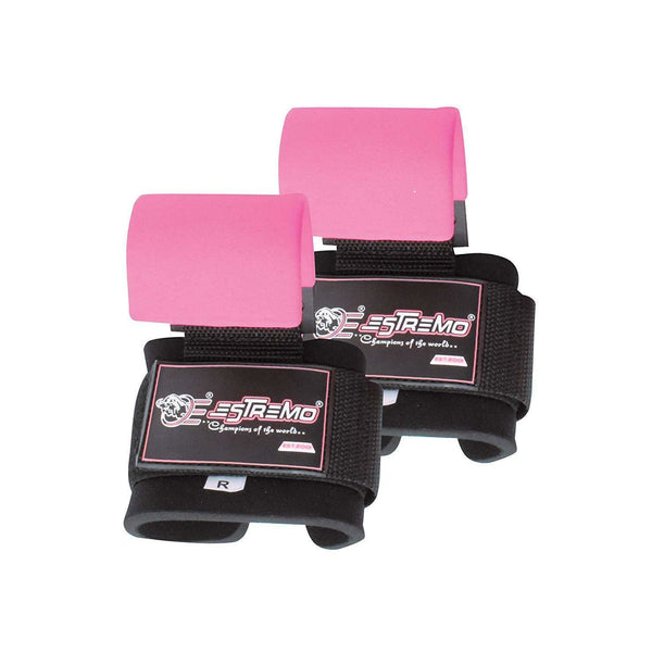 Heavy Duty Weightlifting Hooks - Pink - Estremo Fitness