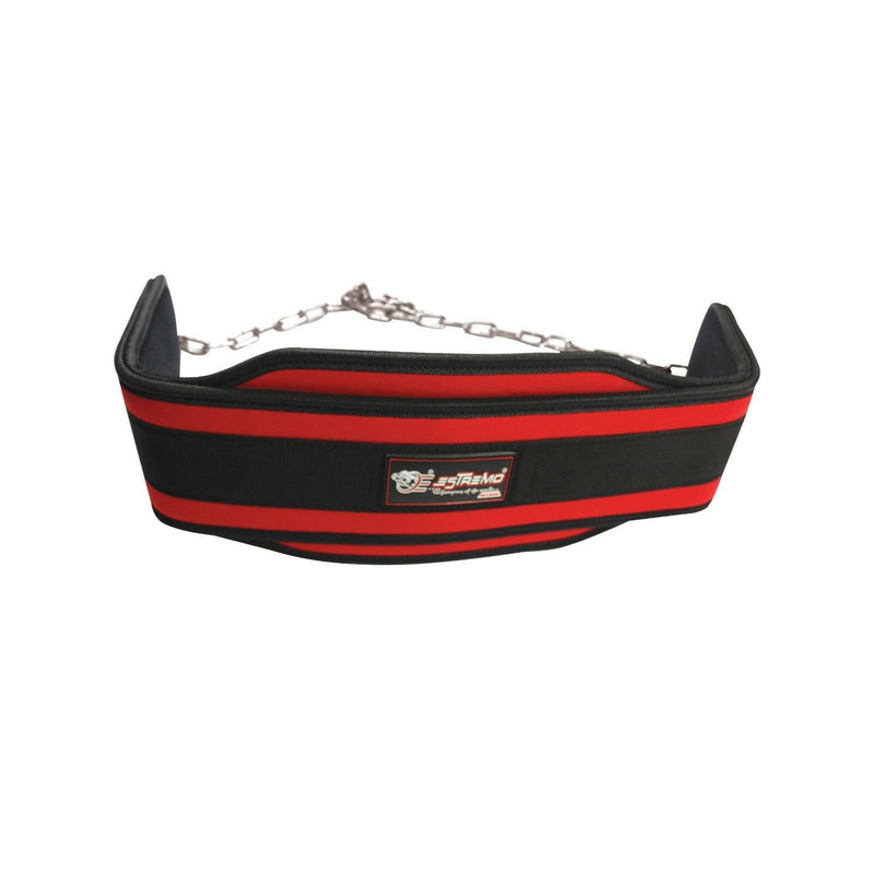 Dipping Belt With 34" Metal Chain - Red - Estremo Fitness