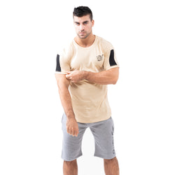 Estremo Fitness Flex-Knit Crew Neck Tees - Beige - Estremo Fitness