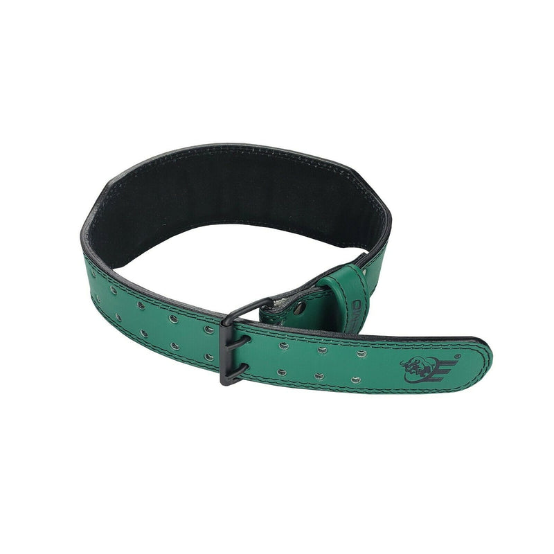 Genuine Leather Weightlifting Belt 4" Wide Green - Estremo Fitness