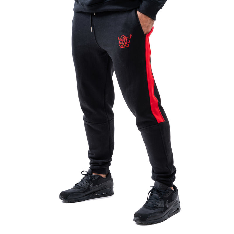 Tracksuit Set: Sweat Shirts & Sweat Pants w / Zippered Pockets - Black - Estremo Fitness