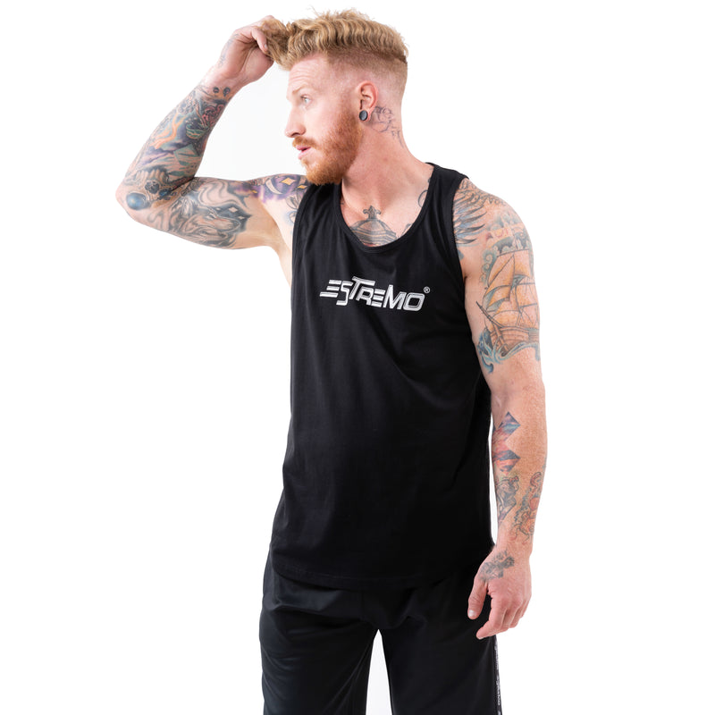 Estremo Fitness Flex-Knit Scoop Neck Stringer Vests - Black - Estremo Fitness