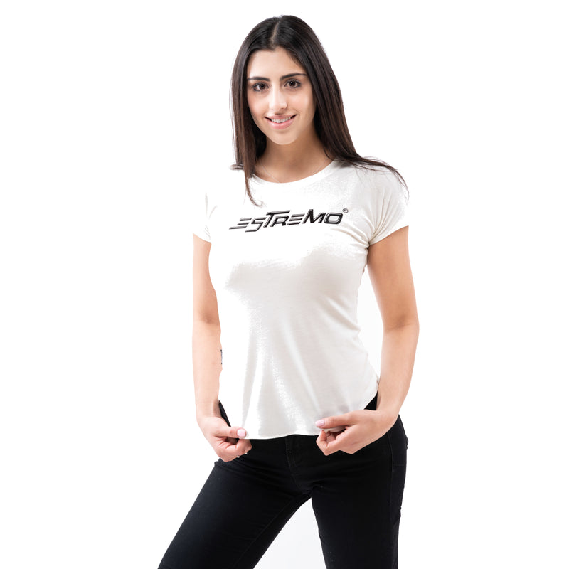 Premium Series Women's Crew Neck Tees - White - Estremo Fitness