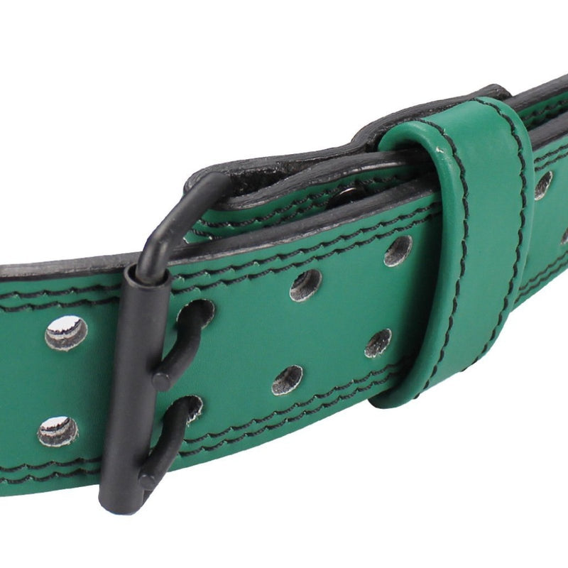 Genuine Leather Weightlifting Belt 6" Wide - Green - Estremo Fitness