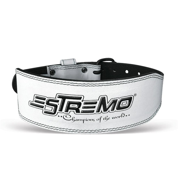 Genuine Leather Weightlifting Belt 4" Wide White - Estremo Fitness