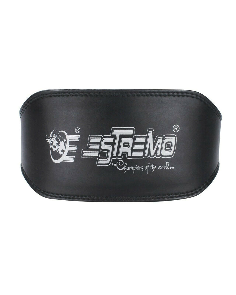 Genuine Leather Weightlifting Belt 6" Wide - Black - Estremo Fitness