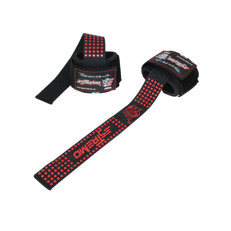 Wrist Support Bar Lifting Straps - Red - Estremo Fitness