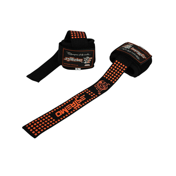 Wrist Support Bar Lifting Straps - Orange - Estremo Fitness