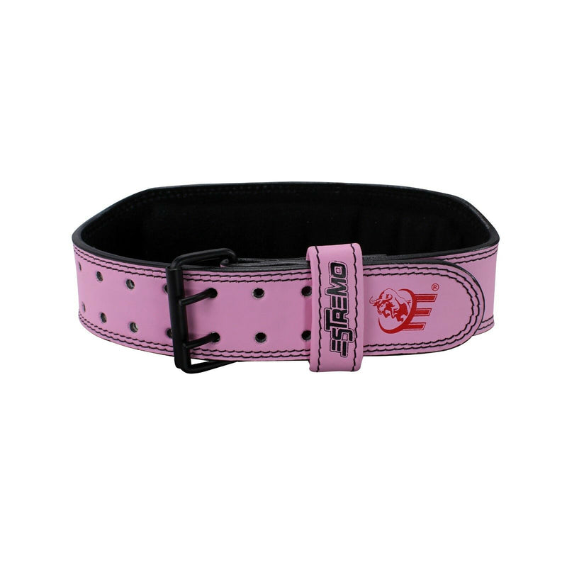 Genuine Leather Weightlifting Belt 4" Wide Pink - Estremo Fitness