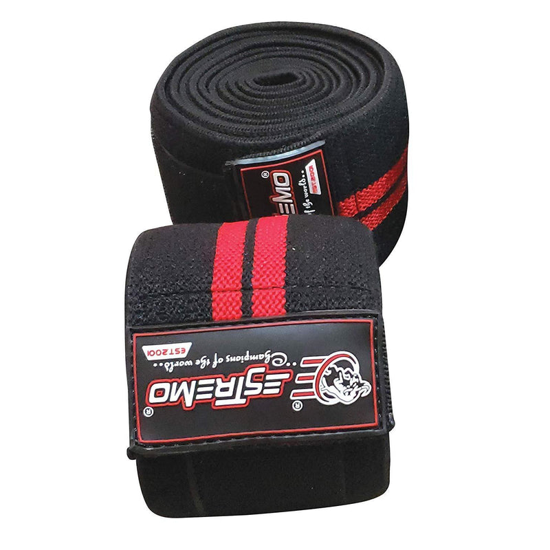 Knee Wraps Black/Red - Estremo Fitness