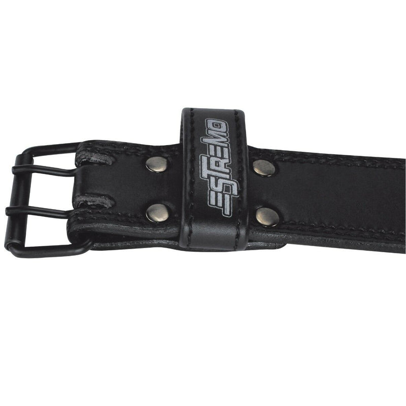 Genuine Leather Weightlifting Belt 4" Wide Black - Estremo Fitness